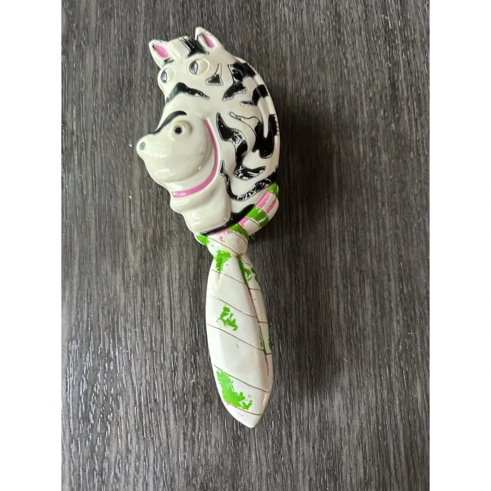 Vintage 1970s Avon‎ Giraffe Bath Brush Long Handle & Avon Zany Zebra Hair Brush